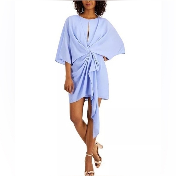 Aidan Mattox Purple Draped Cocktail Dress Size 12 - Picture 1 of 15